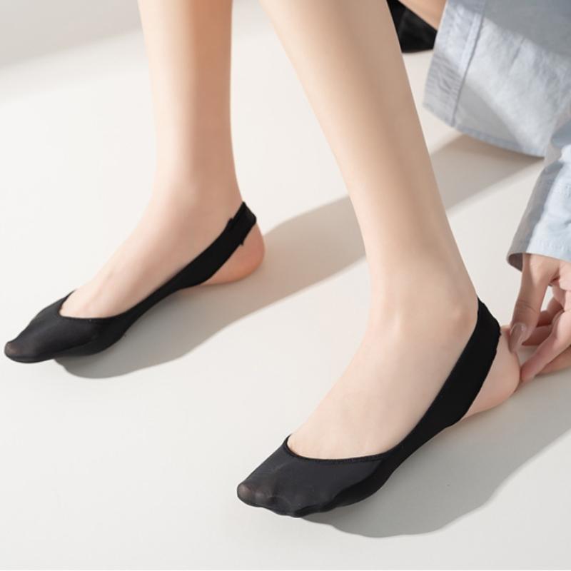 Chaussettes invisibles ultra-fines antidérapantes avec coussinet à l'avant-pied pour talons hauts