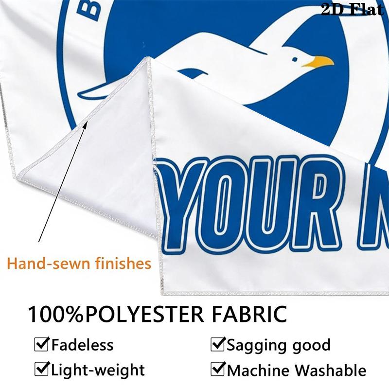 Custom Name Brighton&Hove Albion Wall Tapestry Aesthetic Wall Hanging Printed Fabric Blanket Decorative Tapestries for Bedroom Living Room Home Decor