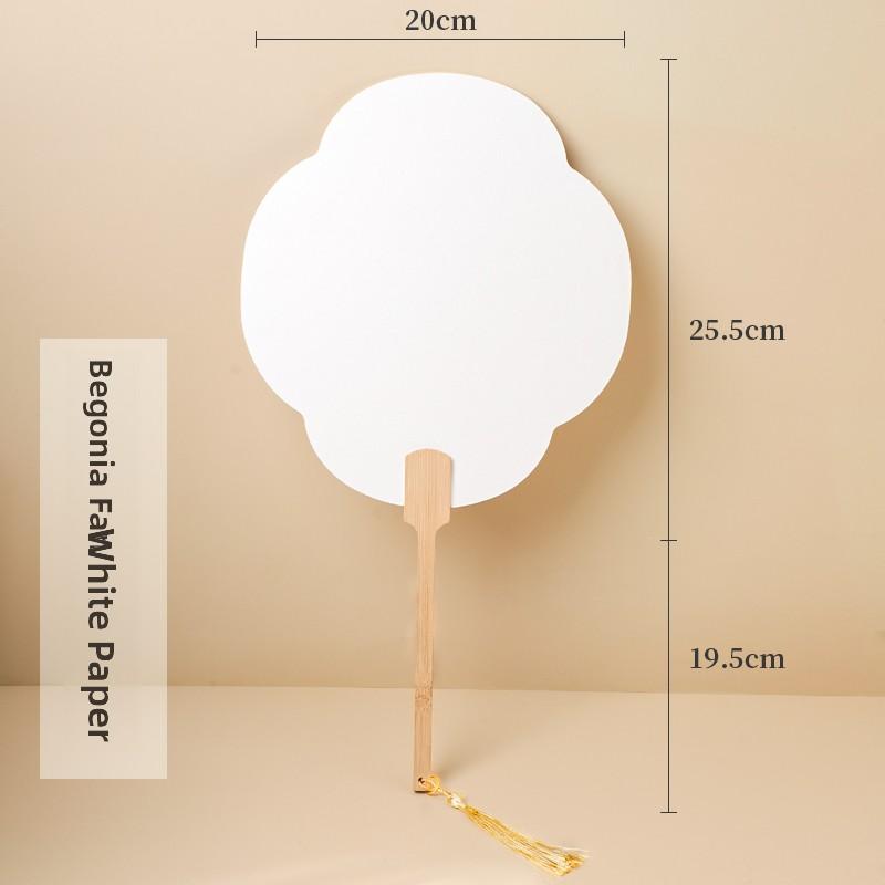 Thiened Blank Xuan Paper Calliaphy Fan DIY Material Kit Hand-Painted Cultural Creative Fan round ape Bamboo Frame