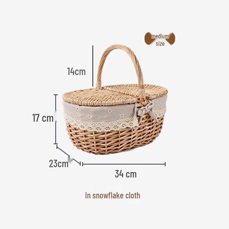 Willow Woven Hand-held Picnic Basket