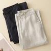 Linen loose wide leg pants for women's casual straight leg pants