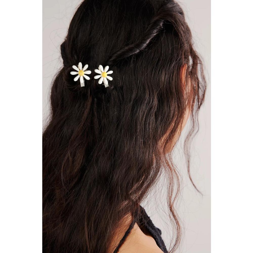 2PCS/Set Flower Hairpin Yellow Small Hair Clip For Women Summer Sweet Hair Clip Fashion Travel Photo Hair Accessories Styling