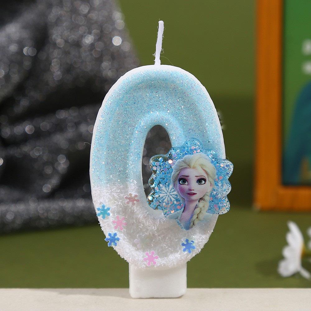 Snowflake Princess Handmade Birthday Candle Numbers 0-9 for Cake Decoration
