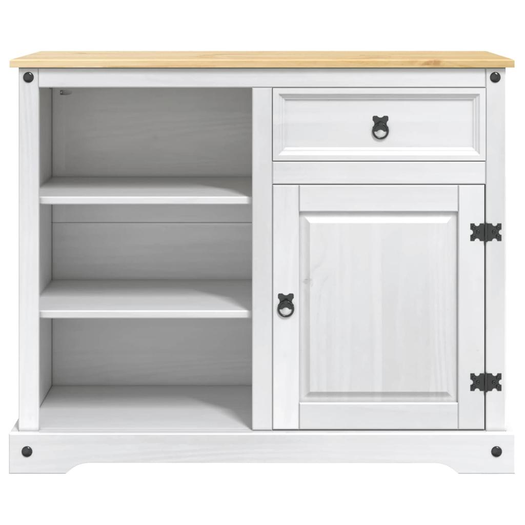 Kitchen Trolley 2 pcs White and Honey Wax Finish 112 x 70 x 91.5 cm