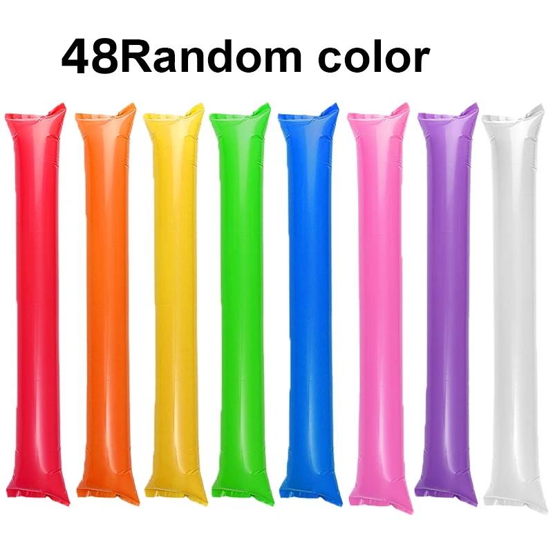 24/48Pcs Inflatable Clapper Cheerstick Inflatable Sticks Balloon Stick Clapper Cheering Stick Noise Maker Balloon Concert Party