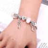 New Charm Bracelet & Bangles Jewelry White Butterfly Crown Beads Bracelets Brands Bracelets Fit Women Girl Friendship Gift