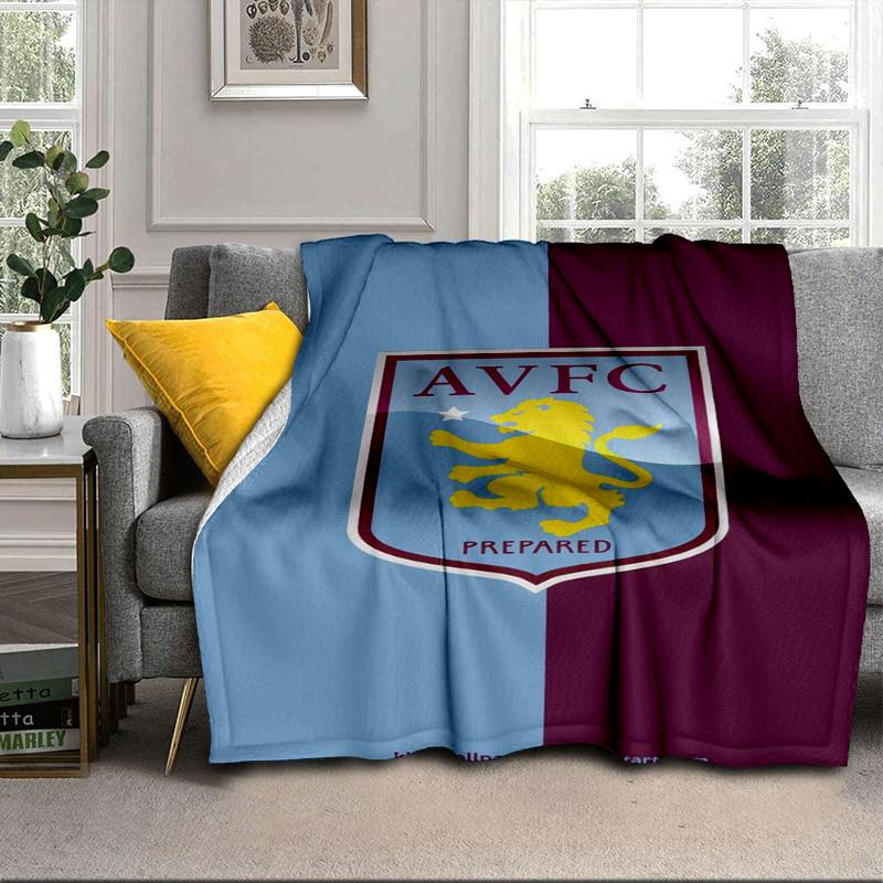Aston Villa Crest Design Portable Blanket/Soft Blanket Bedding Blanket Suitable for Travel Camping Living Rooms Offices Sofas Fan Gifts