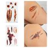 9Pcs Halloween Scar Tattoo Stickers Realistic Fake Wound Stitch Scab Waterproof Temporary Zombie Makeup Props for Kids Adults Boys Girls