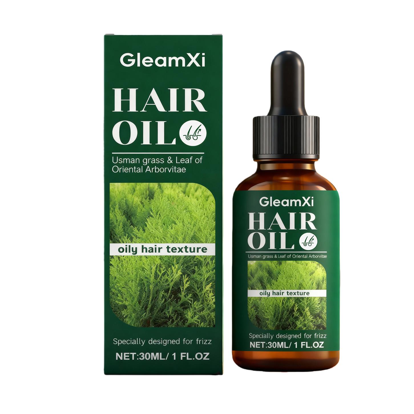 Usman Grass Hair Care Essential Oil with Leaf of Oriental Arborvitae Hair Thickning Nourishing Scalp Reduce Frizz Hair Serum 30ml