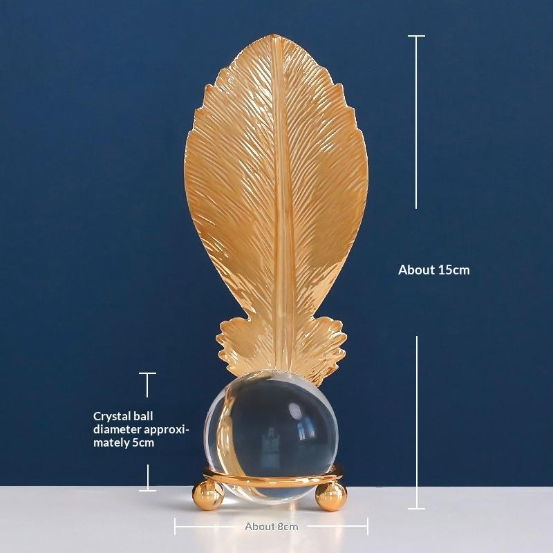 

Fine Craftsmanship Leaf Ball Ornaments Non-Slip Rust-Proof Crystal Ball Table Decoration Vivid Details Artwork A2