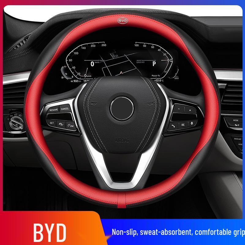 Custom Steering Wheel Cover for BYD Han EV, Song PLUS, Tang DMI, Yuan Pro, Dolphin, and Han DMi.