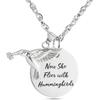 Now She Flies With Hummingbirds Urn Necklace Cremation Jewelry Stainless Steel Memorial Pendant for Ashes