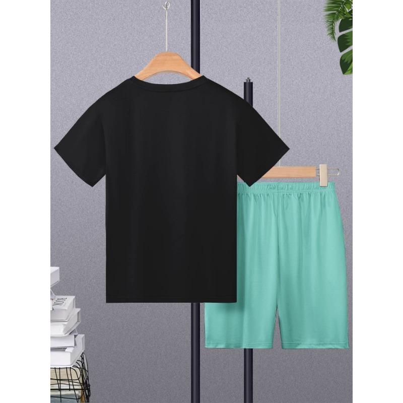 Men'S Breathable Outdoor Casual T-Shirt And Shorts Set, Summer 3D Printed Leisure Sports Outfit for Adults