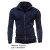 Hoodie Stand Collar Solid Color Warm Business Cardigan Men Coat for Autumn