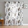 Black White Horse Watercolor Painting Tulle Sheer Window Curtains for Living Room Kitchen Children Bedroom Voile Hanging Curtain