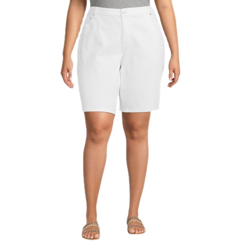 

100.00kg White Shorts High Waist Stretch Export Embroidery Flaw 0