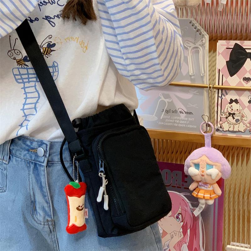Fresh and Sweet Messenger Bag Can Hold Water Cup Girl Heart Small Square Bag Double-layer Storage Light Mobile Phone Shoulder Bag