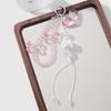 Portable Resin Cat Eye Bead Keychain Set Glittering Resin Bone Heart Designs Handmade Jewelry Accessory