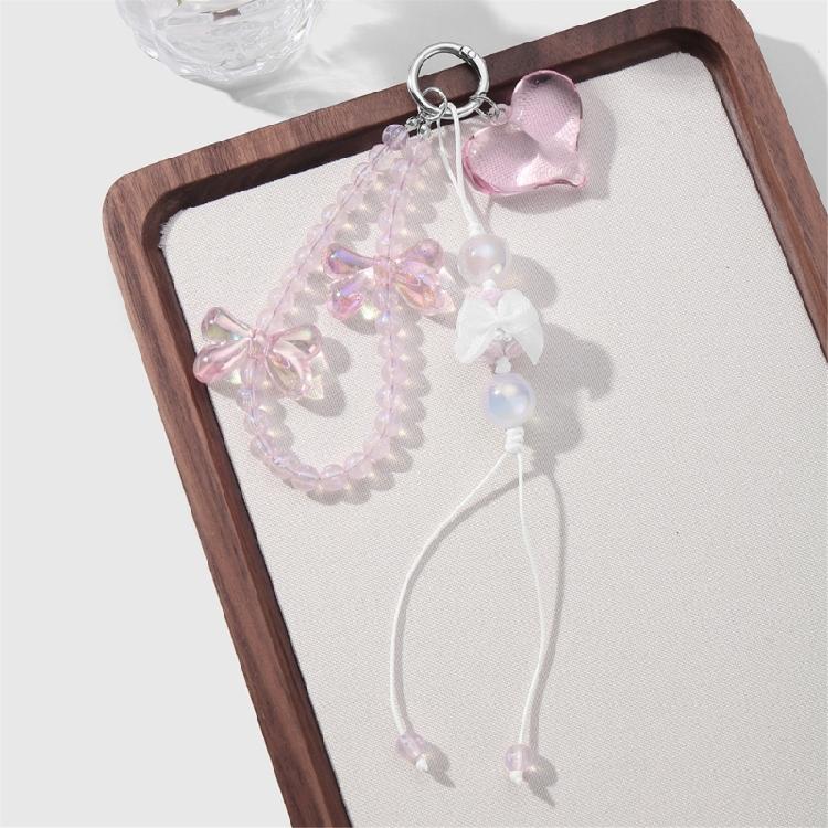 Portable Resin Cat Eye Bead Keychain Set Glittering Resin Bone Heart Designs Handmade Jewelry Accessory