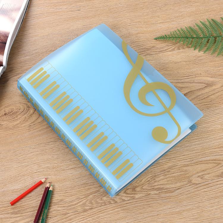 Transparent A4 Music Binder: Loose-Leaf Sheet Music Staff Paper Book, 80 Pages Document Holder for Piano Students