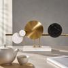 Copper-Toned Metal Sculpture with Marble Base Eye-Catching Table Art Decoration