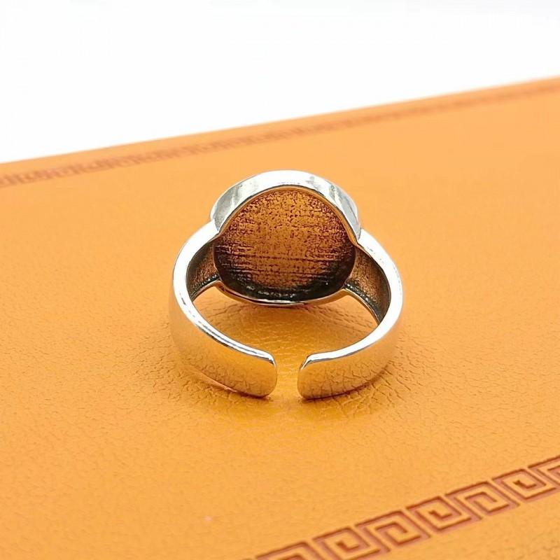 Adjustable Open Ring With Double Xi Symbol Sterling Vintage Bohemian Womens Finger