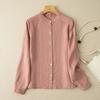 Literary Retro Loose  Long-sleeved Shirt Women's Spring and Summer Round Neck Mid-length Shirt Jacket