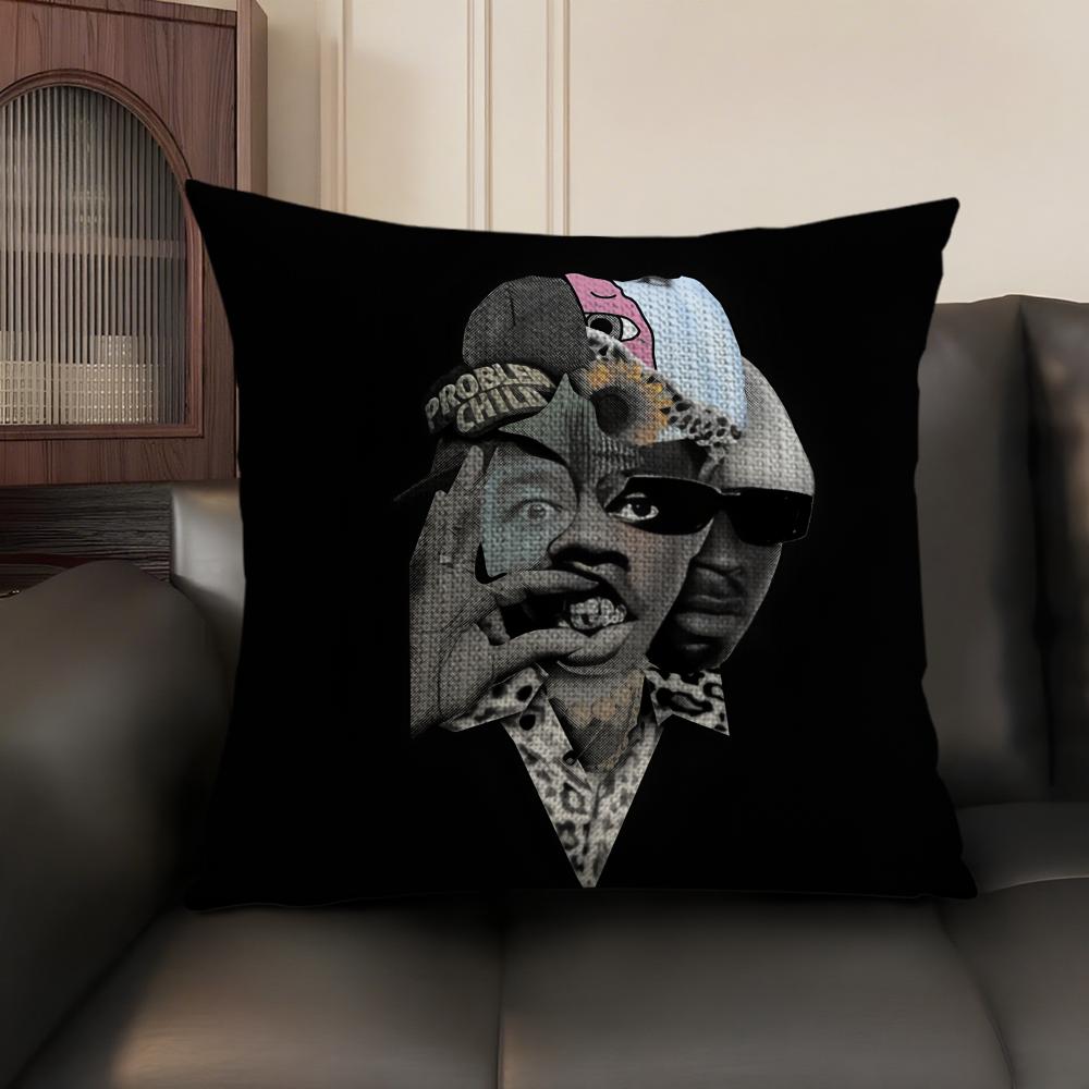 T-Tyler The C-Creator Rapper Cushion Cover Natural Linen Organic Fabric Double-Sided Printing Sofa Home Decor Gift Pillow Case