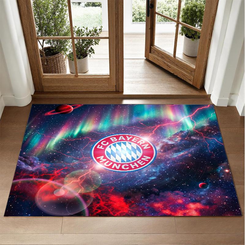 Bayern Munich Design Crystal Velvet Rug Soft Decorative Mat for Bedroom Entrance