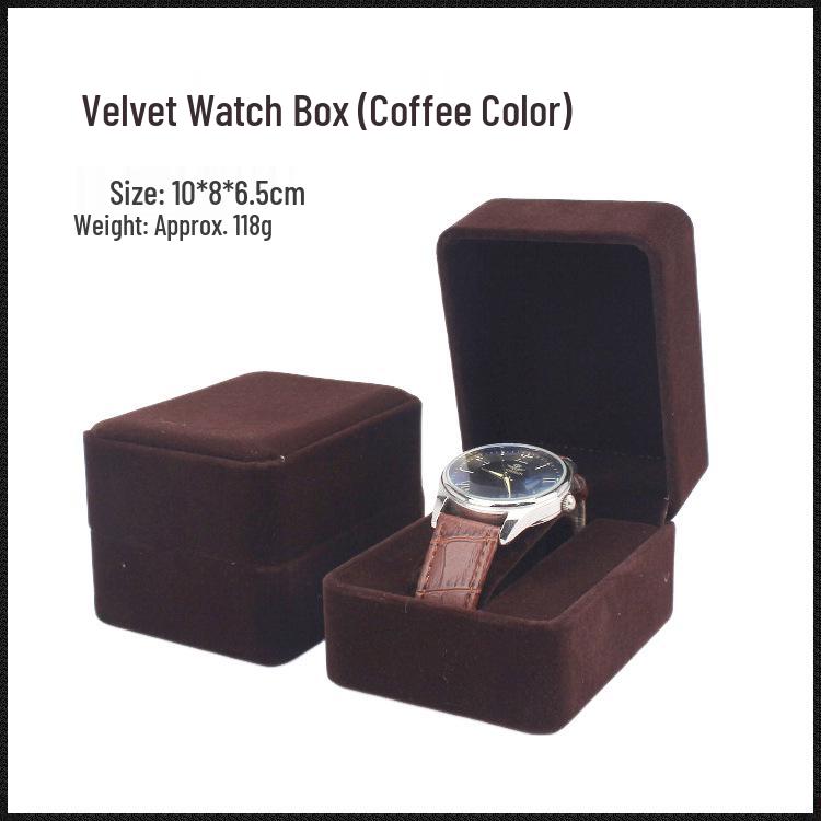 Velvet Light Luxury Single Watch Box, High-End Black Packaging for Business Watches