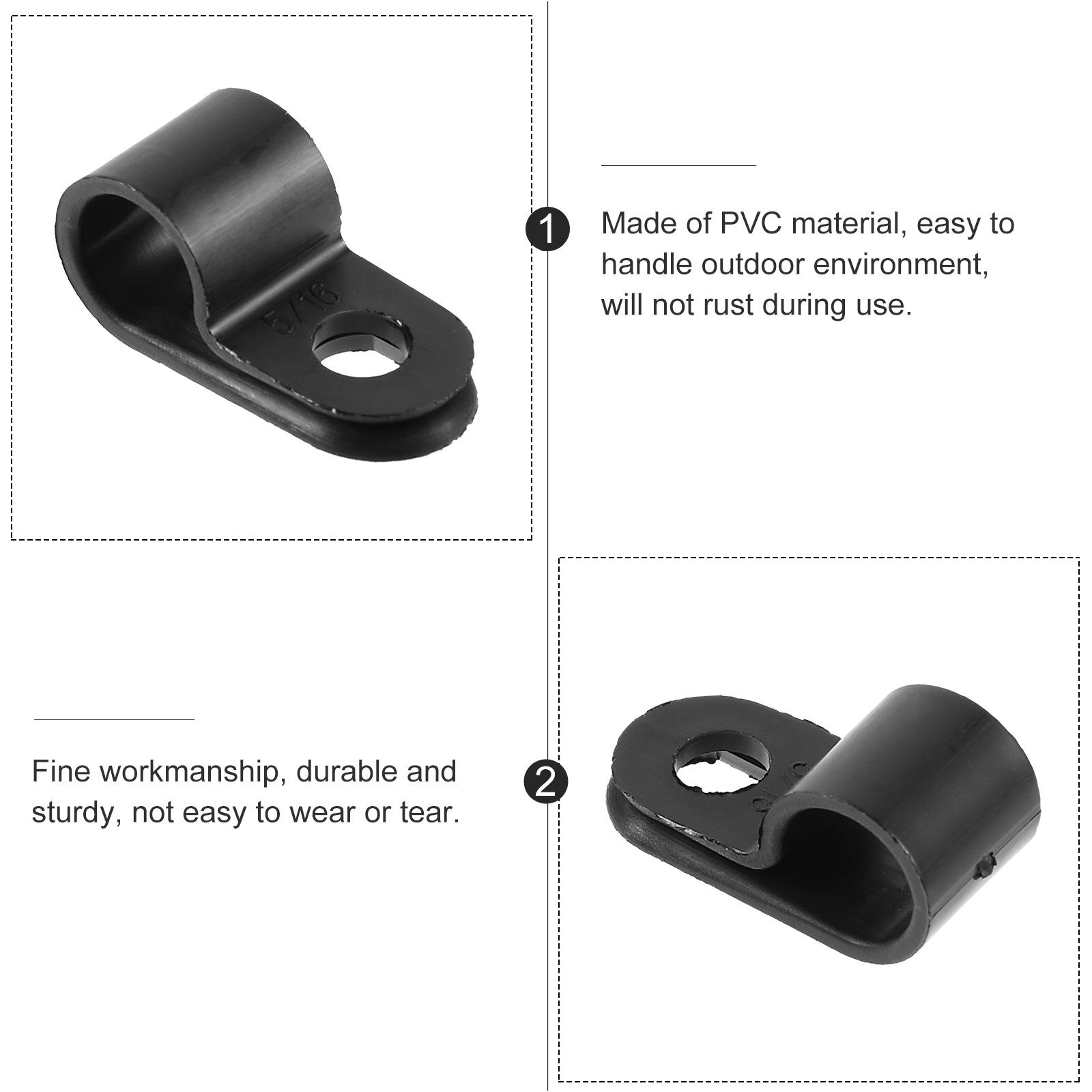 

100 Pcs Wire Nylon R-type Cord Clip Organizer Holders for Cords Self-tapping Mounting Management Clips Telephone Cable Travel чорний