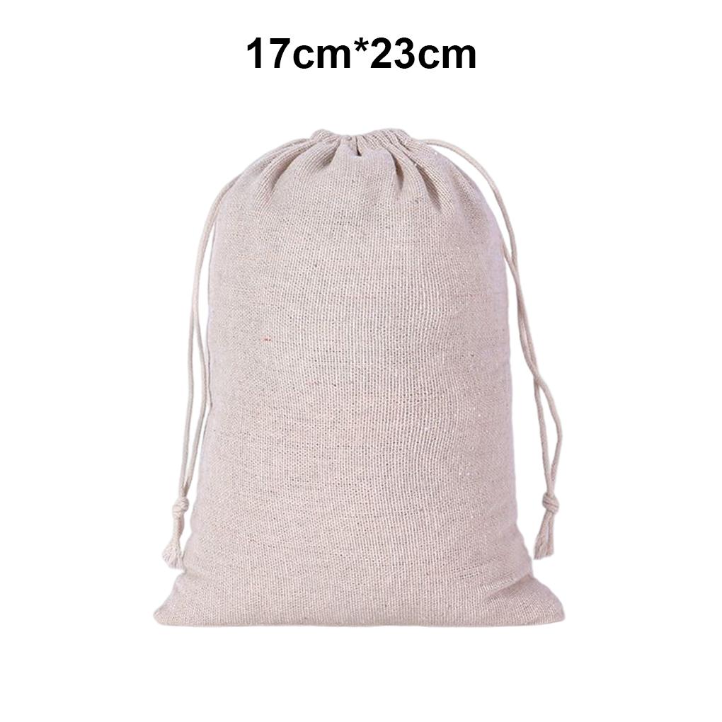 Cotton Linen Storage Bag Portable Reusable Rectangular Sundries Makeup Cosmetic Household Drawstring Pouch Accessories