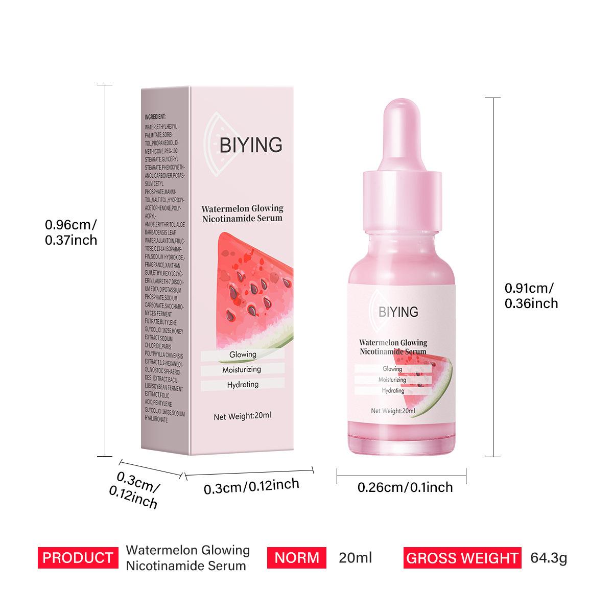 

Арбузная никотинамидная эссенция, высококонцентрированная никотинамидная осветляющая увлажняющая эссенция для лица. 20ml