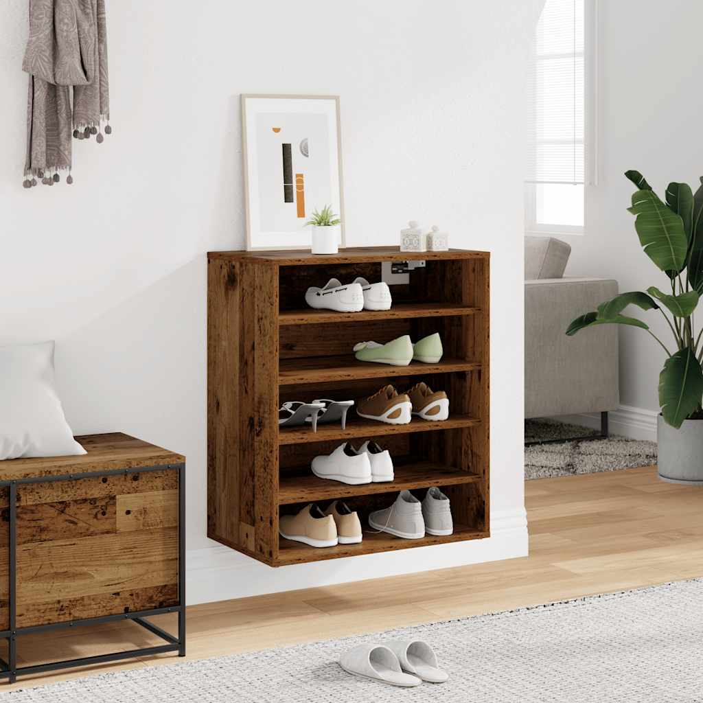 Shoe Rack Vintage Wood Look 60 x 35 x 70 cm Engineered Wood