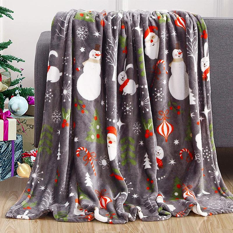 Christmas Throw Blanket,Flannel Snowflake Gingerbread 2024 Xmas Fleece Blanket,Winter Warm Soft Plush Blanket For Couch Sofa Bed