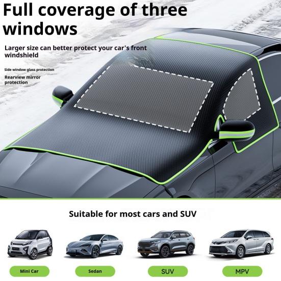 Magnetische Schneedecke für Autowindschutzscheibe 4-lagige Windschutzscheibenabdeckung Winter Schnee Eis Sonne Frostschutzabdeckung für die meisten Fahrzeuge SUV LKW