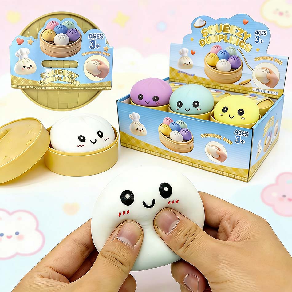 Hot Glitter Dumpling Glitter Dumpling Squishy with Box Dumplings Sensory Squeeze Toy for Stress Relief