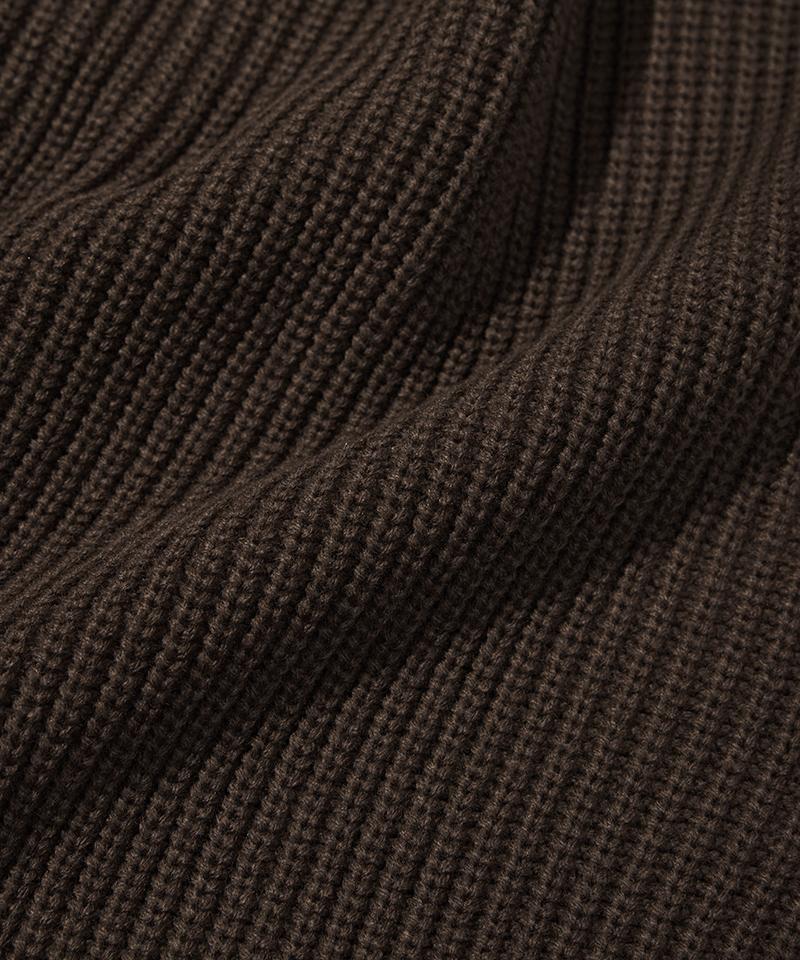 Nodu Varsity Two-Way Zip-Up Knit [Brown]