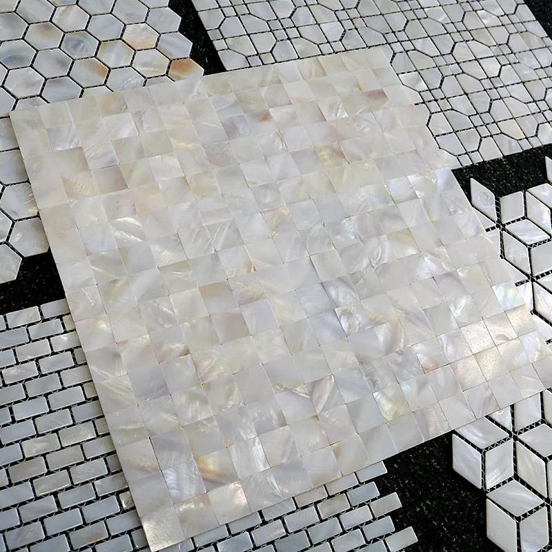 4pcs/lot Shell Mosaic Tile Natural White Mother of Pearl Wall Backsplash Bathroom Tiles sheet