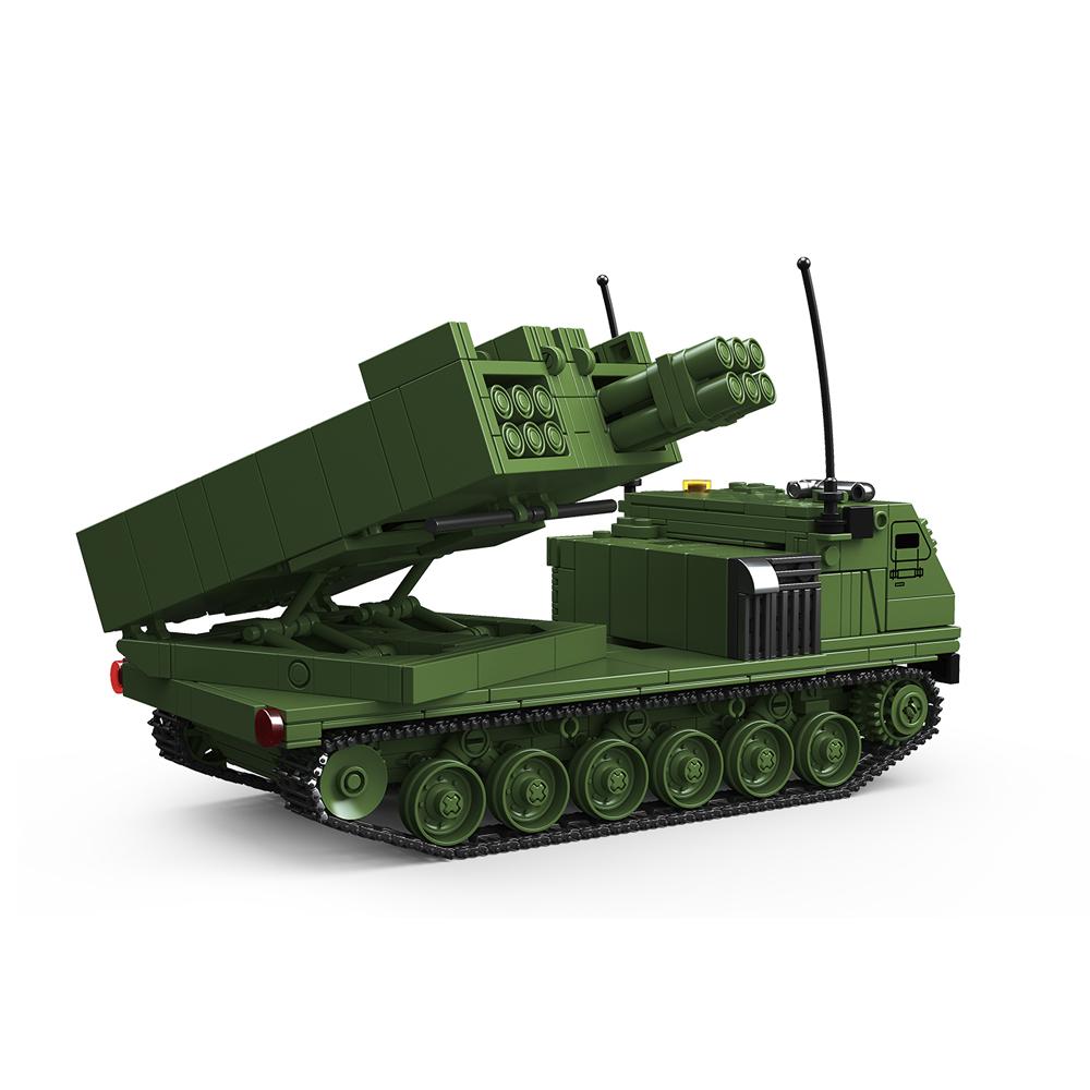 World War Army Military Soldiers M270 Multiple Rocket Launcher Armored Vehicle Building Blocks Bricks Education Model DIY Toy
