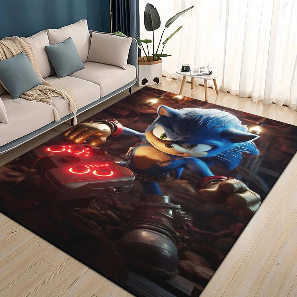 Cartoon 3D S-Sonics Retro Carpet Rug for Living Room Bedroom Home Sofa Decoration,Kids Play Non-slip Floor Mat