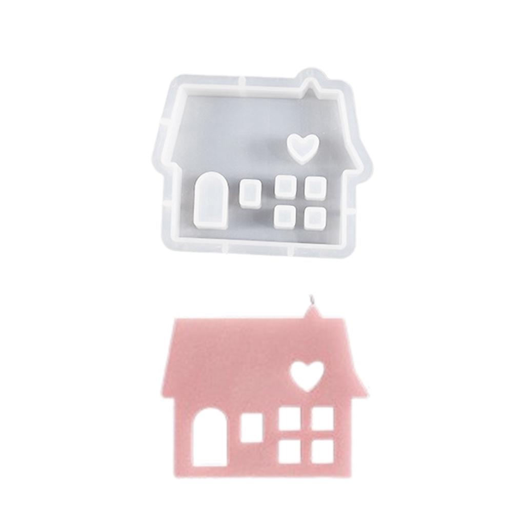 3D House Silicone Molds for Resin Heart House Shaped Candle Mold Scented Candle Making Cake Decorations Baking Tools