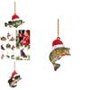 Fun And Colorful Cartoon Style Green Bass Fish Christmas Tree Hanging Ornament