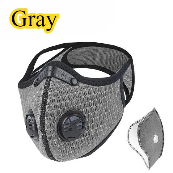 Cycling Face Mask with Activated Carbon Filter Anti Pollution Dust Proof Bicycle Mask Washable Breathable Outdoor Sport Training