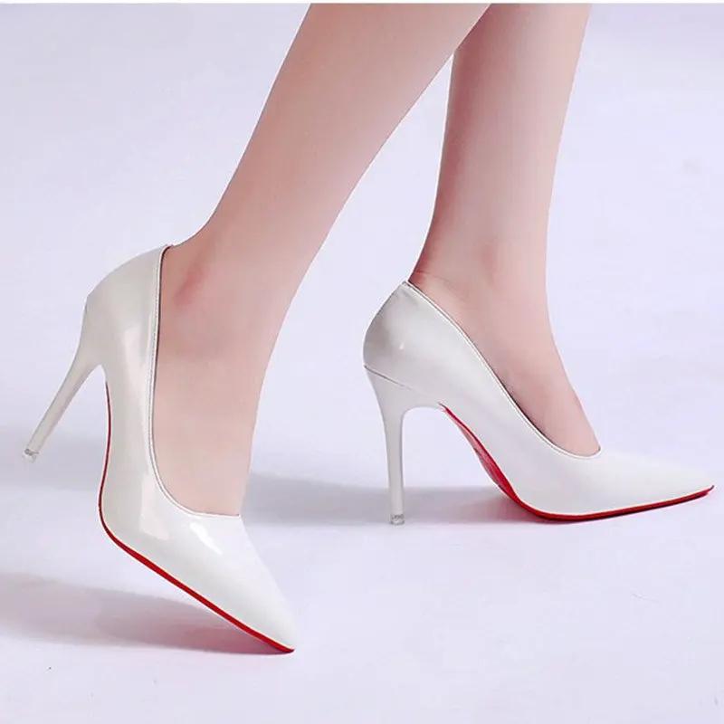 Women Shoes Red High Heels Sexy Pointed Toe Pumps Wedding Dress Shoes Nude Black Color Red Rubber Bottom High Heels