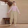 Little Naive Girls' Ruffle-Edge Modal Long Sleeve T-Shirt