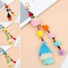 Colorful Boho Style Hair Ball Tassel Keychain Tassel Boho Style Keyring Boho Style Keychain  Girls