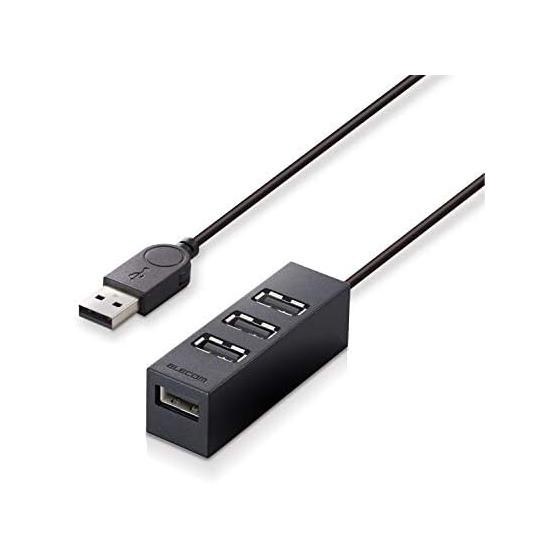 ELECOM USB Hub 2.0 Bus Powered 4 Ports 100cm with Magnet Functionalism MacBook/Surface Pro/Chromebook and Other Laptops Compatible with Nintendo