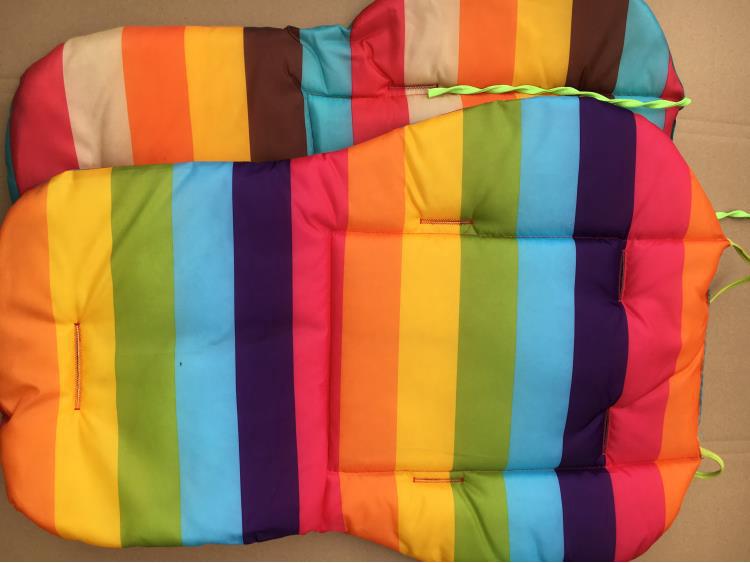 Multi-Color Rainbow Cotton Stroller & High Chair Cushion Pad