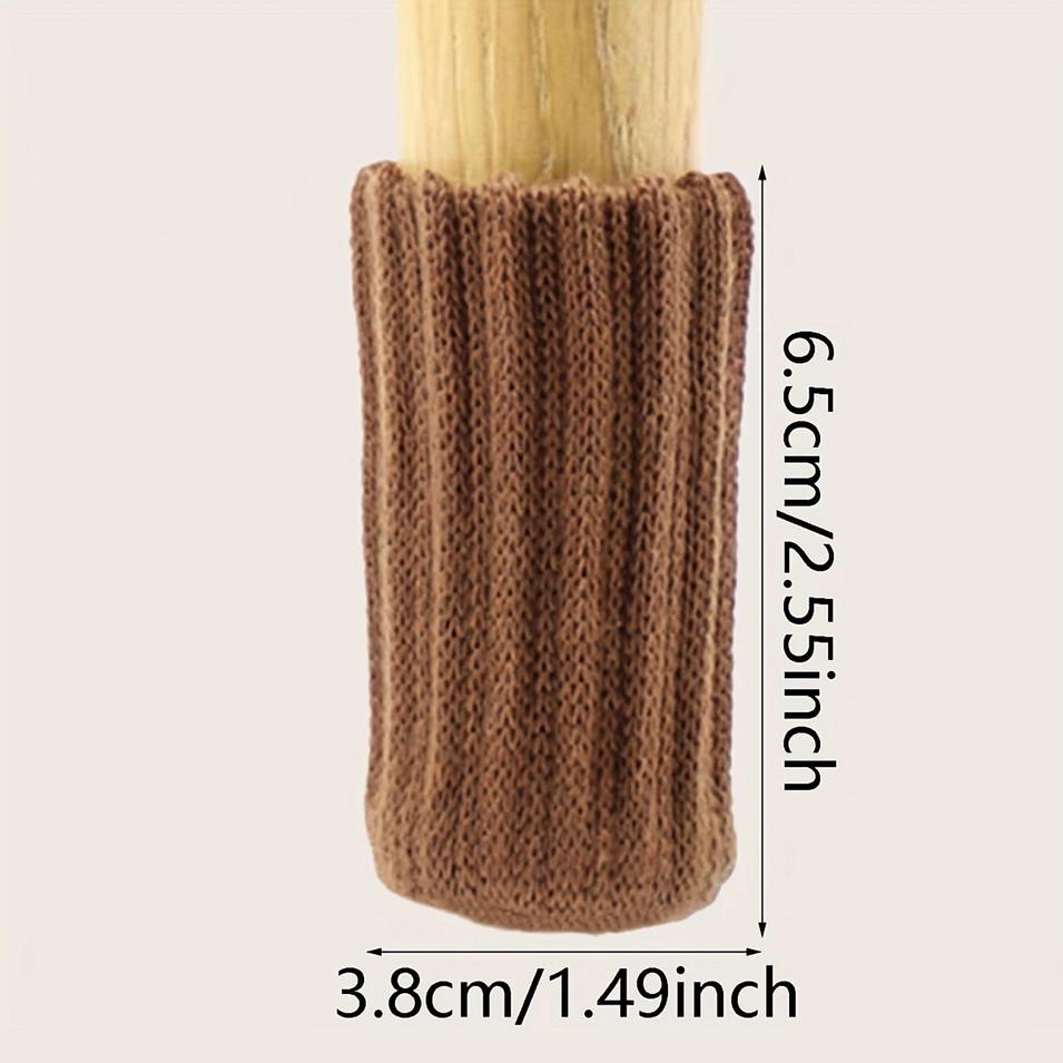 

4 шт.-Стол, стул, носки для ножек, чехол для защиты пола, противоскользящие носки для ножек стула, набор колпачков для мебели, вязаный мебельный коврик коричневый